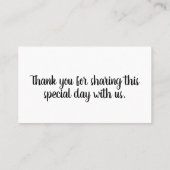 カウトラブバード白黒ラ結婚ブバード プレイスカード (裏面)