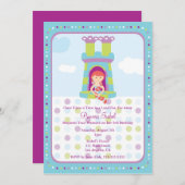 カウトラプンツェルプリンセス誕生パーティー招待状 招待状 (正面/裏面)