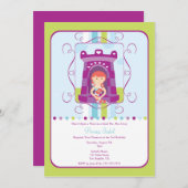 カウトラプンツェルプリンセス誕生パーティー招待状 招待状 (正面/裏面)