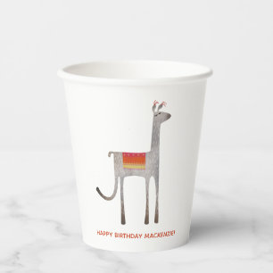 カウトラマアルパカ名前をカスタムする誕生日パーティー 紙コップ