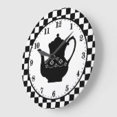 カウトリーコーヒーポットワードアートラージクロック ラージ壁時計 (傾斜)