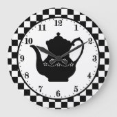 カウトリーコーヒーポットワードアートラージクロック ラージ壁時計 (正面)