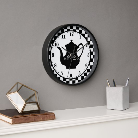 カウトリーコーヒーポットワードアートラージクロック 壁時計 (オフィス)