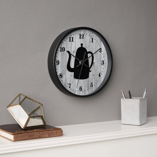カウトリーコーヒーポットワードアートラージクロック 壁時計 (オフィス)