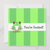 カウトリーフロッグ、誕生日ストライプ招待状 招待状 (裏面)
