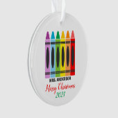 カウトレイカラフルンボークレヨンズ先生パーソナライズされた オーナメント (正面)
