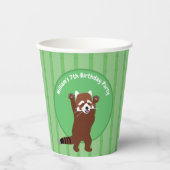 カウトレッドパンダパーソナライズされたカスタム誕生日 紙コップ (正面)