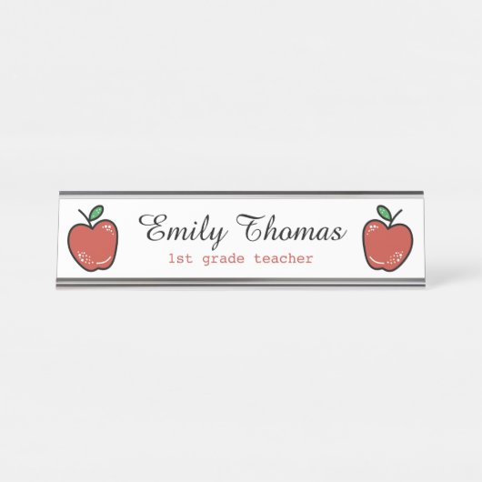 カウトレッドリンゴクラス先生 デスクネームプレート (正面)