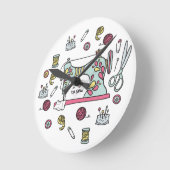 カウトレディーズ·オア·ガールズ·裁縫·クラフト·テーマ·ラウンド·クロック ラウンド壁時計 (傾斜)