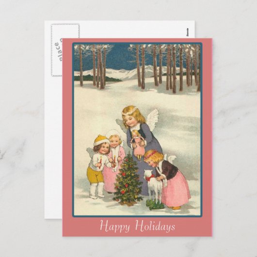 カウトヴィンテージイラストレーションホリデーカード シーズンポストカード (正面/裏面)