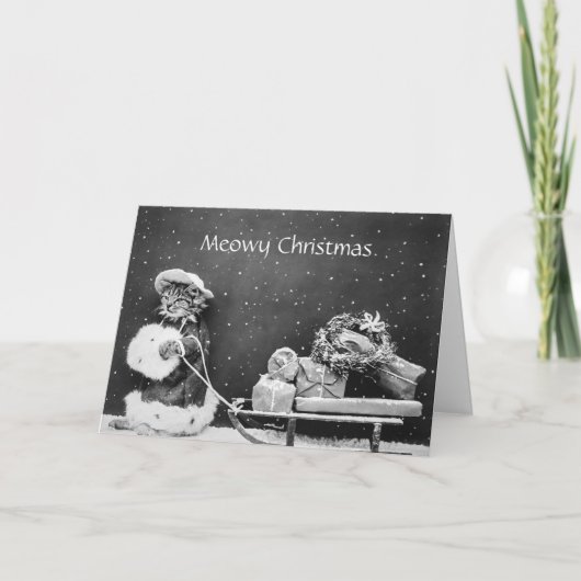 カウトヴィンテージキティキャットフォールドクリスマスカード シーズンカード (正面)