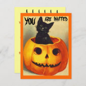 カウトヴィンテージハロウィーンおもしろいパーティの招待状 招待状 (正面/裏面)