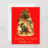 カウトヴィンテージホビクトリアンリデーイラストレーションカード シーズンポストカード (正面/裏面)