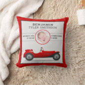 カウトヴィンテージレッドレースカーベビー写真誕生統計 クッション (ブランケット)