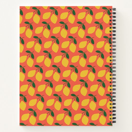 カウトヴィンテージレモンズインオレンジパーソナライズされたレシピ  ノートブック (裏面)