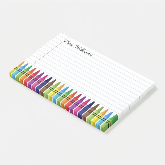 カウト先生小学校クレヨン名前をカスタムする ポストイット (アングル)