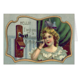 カウト小さな女の子アンティーク電話