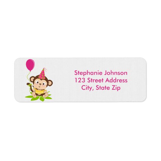 カウト小さな女の子モンケ差出人住所ラベル ラベル (正面)