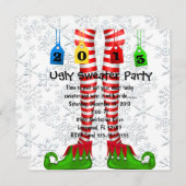 カウト小妖精や小人ストッキングブリーセーターパーティー招待状 招待状 (正面/裏面)