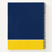 カウト応援コーパーソナライズされたチブルー&王室のイエロー ノートブック (裏面)