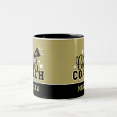 カウト応援コーパーソナライズされたチ金ゴールド&ブラック ツートーンマグカップ (中央)