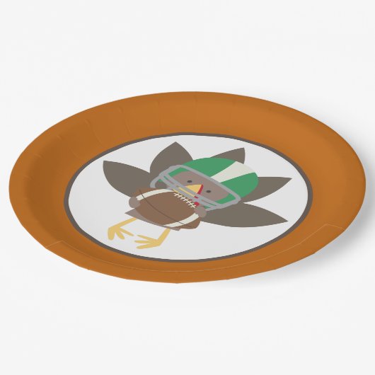 カウト感謝祭ホリディターキーフットボールパーティー ペーパープレート (アングル)