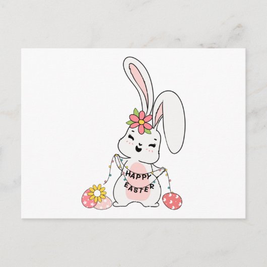 カウト春バニーハッピーイースター ポストカード (正面)