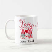 カウト格言カップル赤いハートラブタイポグラフィ コーヒーマグカップ (左)