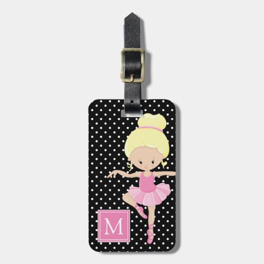 カウト水玉模様バレリーナ ラゲッジタグ (正面縦)