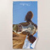 カウト牛パーソナライズされたビーチタオル ビーチタオル (正面)