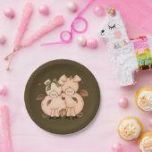 カウト秋季節豚パーティープレート ペーパープレート (パーティー)