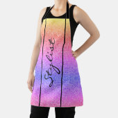 カウト美容師スクリプトレインボーグリッターカスタム エプロン (インサイチュ)