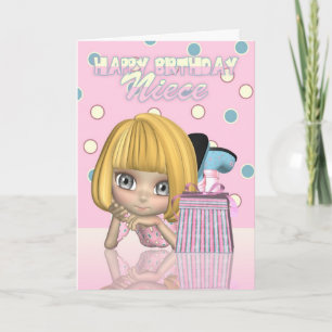 カウト誕生日付き姪小さな女の子カード カード