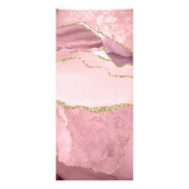 カウト赤面ピンク金ゴールドグリッターアゲートマーブルモノグラム ラックカード (裏面)