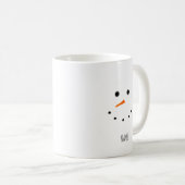 カウト雪だるまウィンターホリデークリスマスモノグラム コーヒーマグカップ (正面右)