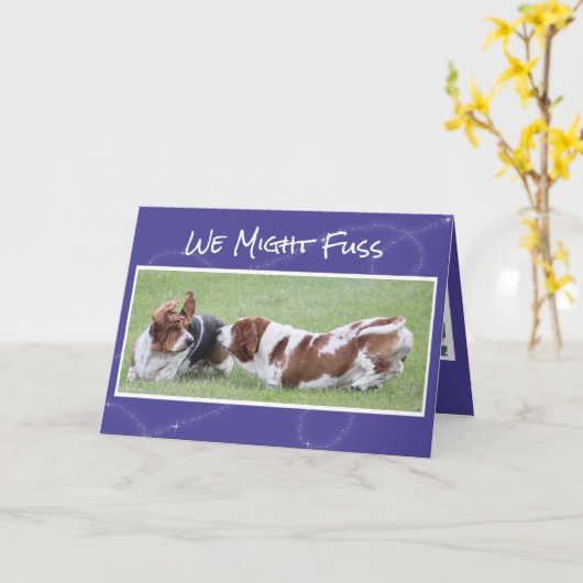 カウト&おもしろい誕生日カード(バスセットハウンズ付き) カード (黄色い花)