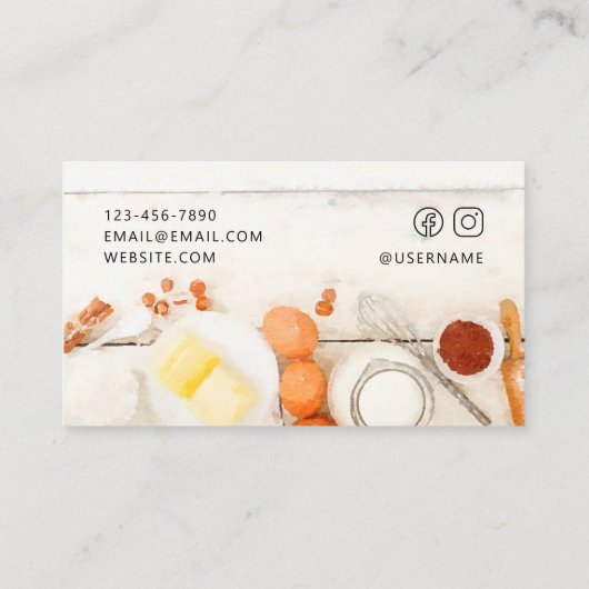 カウト&ホワイモダントウォーターカラーベーカリー 名刺 (裏面)