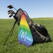 カウト&レインボーモダンのモノストライプグラム ゴルフタオル (グリーン)