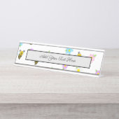 カウト(昆虫)マルハナバチイエローブラックのまわりにカラフル デスクネームプレート (正面)