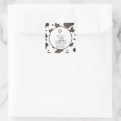 カウドードルファーム動物の誕生日パーティーありがとう スクエアシール (バッグ)