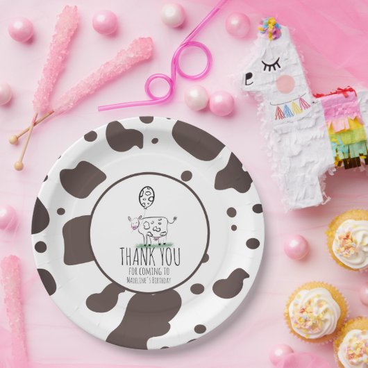 カウドードルファーム動物の誕生日パーティーありがとう ペーパープレート (パーティー)