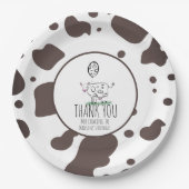 カウドードルファーム動物の誕生日パーティーありがとう ペーパープレート (正面)