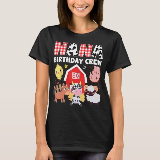 カウナナ誕生日クルーファームテーマ動物誕生日 Tシャツ (正面)