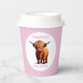 カウハイランドピンク 紙コップ (正面)