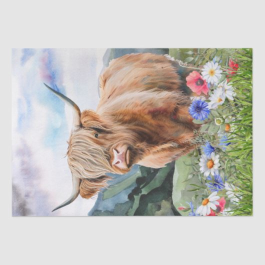 カウハイランドファームメドウウォーター色 薄葉紙 (正面)