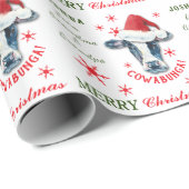 カウバおもしろいブンガクリスマスパーソナライズされた ラッピングペーパー (ロールコーナー)