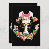 カウバニー耳ハッピーイースター農業農家 招待状 (正面/裏面)