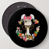 カウバニー耳ハッピーイースター農業農家 缶バッジ (正面&裏面)