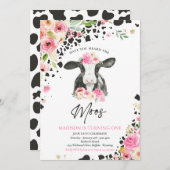 カウバースデーパーティーピンクフローラファームランチ誕生日 招待状