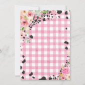 カウバースデーパーティーピンクフローラファームランチ誕生日 招待状 (裏面)